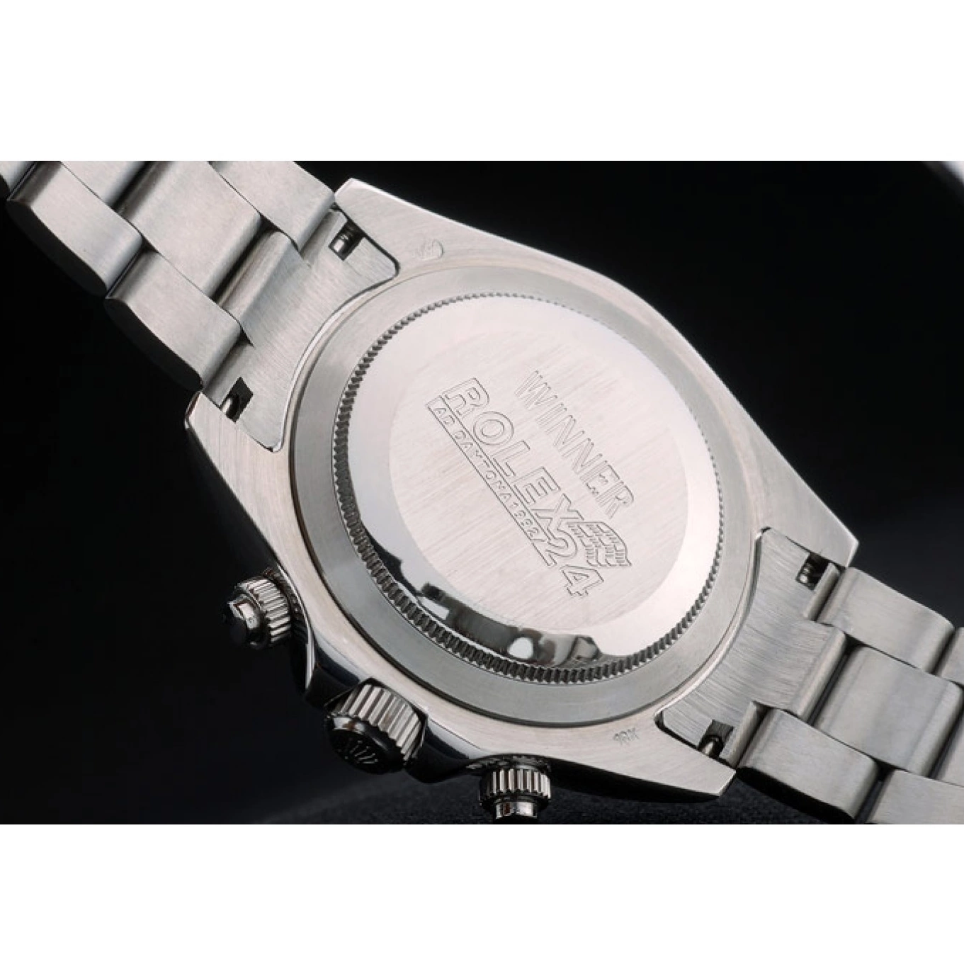 AAA replica watch Rolex 80249 Steep White Daytona Tachymeter Ceramic Stainless Black Dial Strap 0615